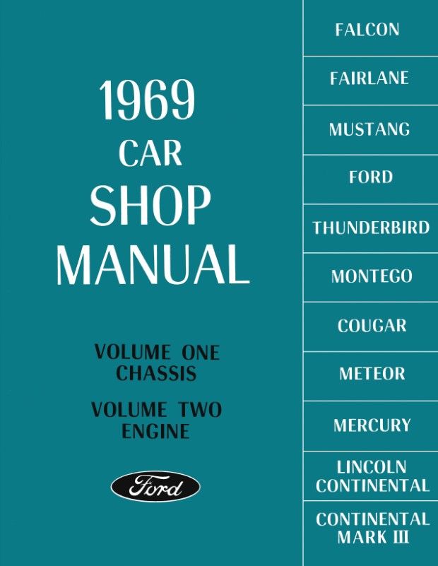 1969 Ford Car Shop / Repair Manual (5 Vol Set): Mustang, Mercury