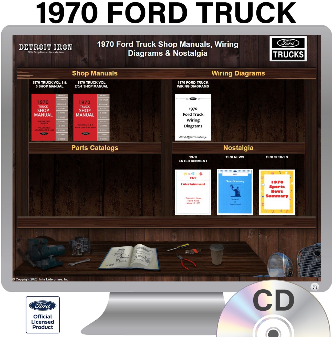 1970 Ford Truck Factory OEM Shop Manuals on CD - PDF Format