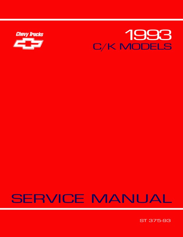 1993 Chevrolet C/K Pick-Up ⭐︎車載取扱説明書 1993 Chevrolet C / K Models Truck Service Manual - OEM