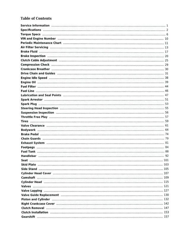 Honda CRF125F Service Manual: 2014-2018