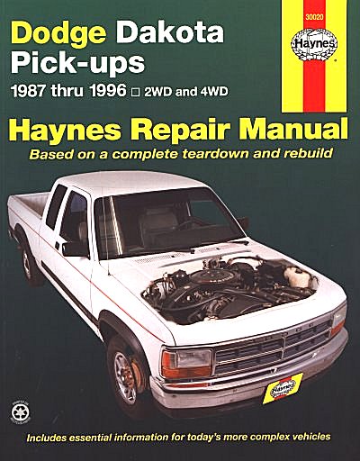Dodge Dakota 2WD, 4WD Repair Manual 1987-1996 | Haynes 30020