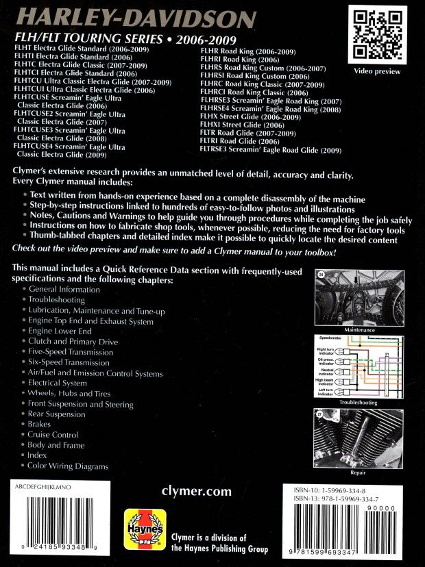 Harley-Davidson FLH, FLT Touring Repair Manual 2006-2009 | Clymer