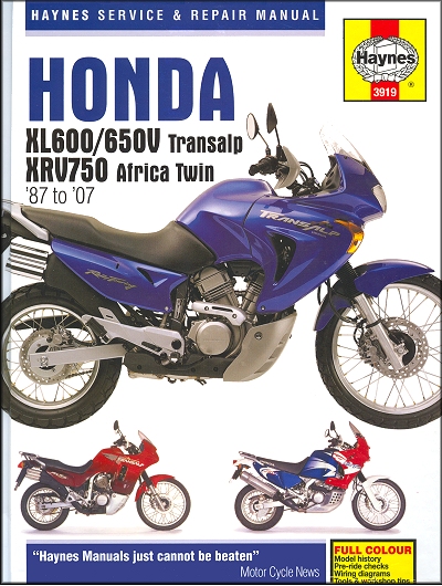 Honda XL600 Transalp, XRV750 Africa Twin Repair Manual 1987-2007