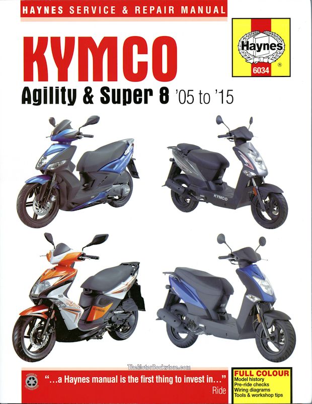 Kymco Agility and Super 8 Scooters Repair Manual by Haynes: 2005-2015