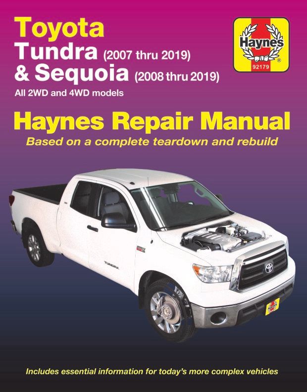 Toyota Tundra, Sequoia 2007-2019 Repair Manual | Haynes 92179