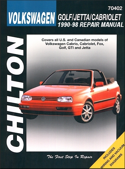 VW Golf, VW Jetta, Cabriolet Repair Manual 1990-1998 | Chilton 70402