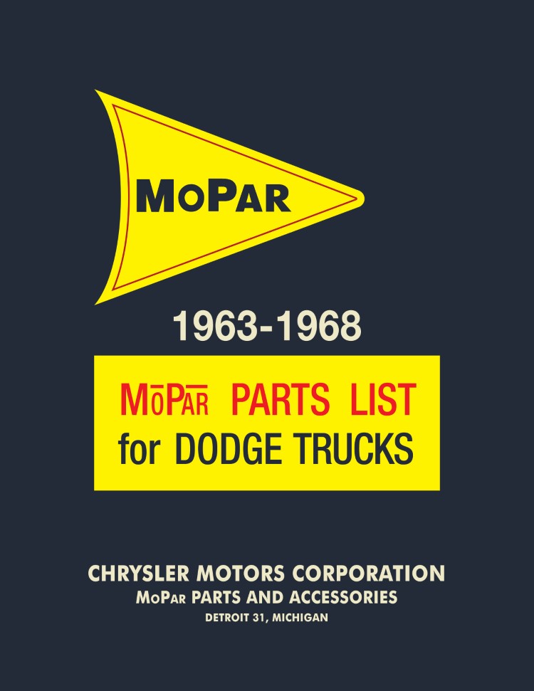 19631968 Dodge Truck Parts Catalog Book OEM Manual