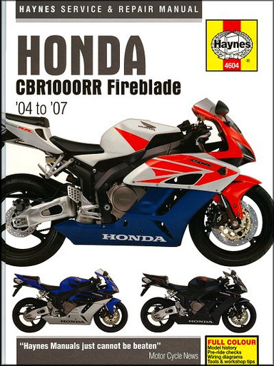 Honda CBR1000RR Fireblade Repair Manual 2004-2007 - Haynes