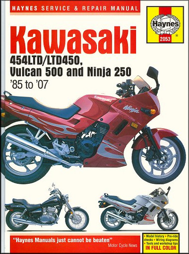 Kawasaki 454LTD, Vulcan 500, Ninja 250 Repair Manual 1985-2007