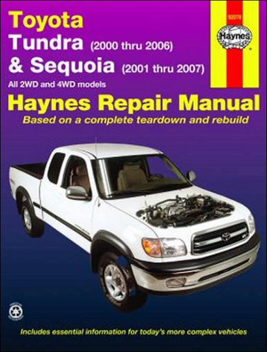 Toyota Tundra, Sequoia 2WD, 4WD Repair Manual 2000-2007 | Haynes