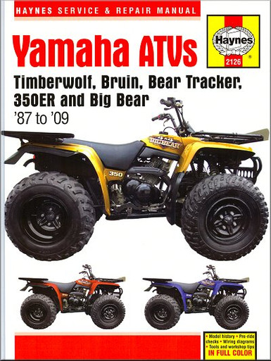 Yamaha Timberwolf, Bruin, 350ER, Big Bear Repair Manual 1987-2009