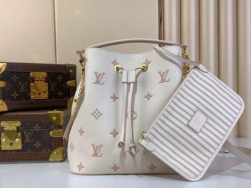 Cream and gold bucket bag