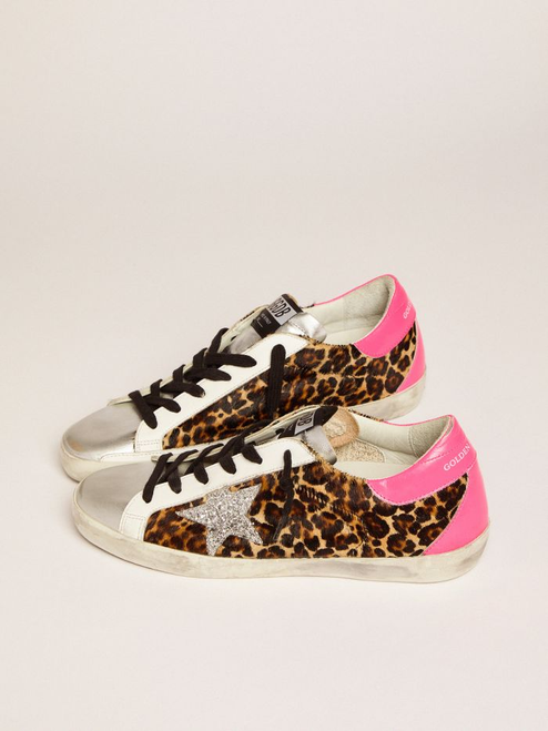 GG cheetah silver star pink heel