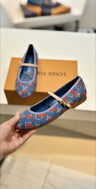 Denim Takashi Murakami Romy flat ballerina