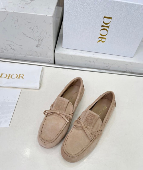 Miss D Suede Street Loafers in a beige