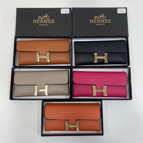 H wallet with gold hardware