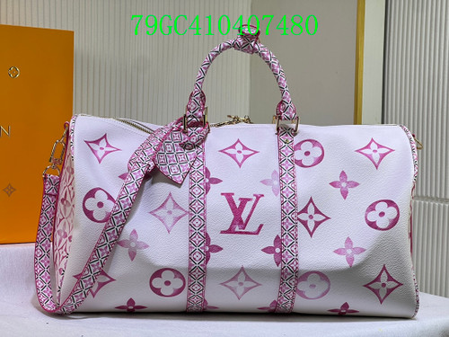 Duffel sale - pink and white mono 50