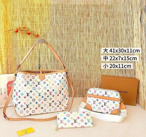White Colorful mono bag set
