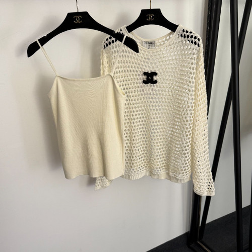 C C long sleeve crochet top