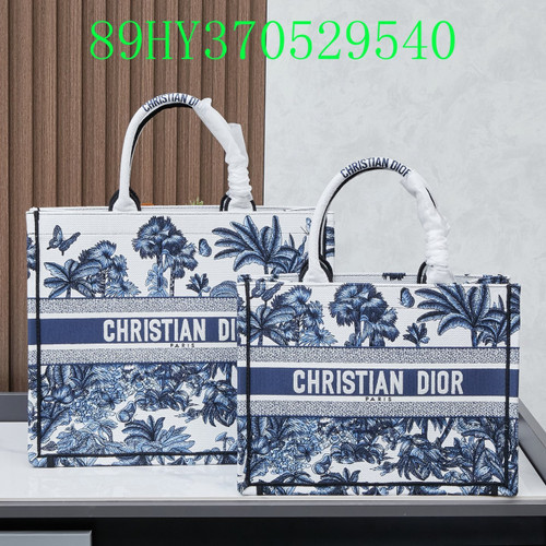 Blue palm tree tote bag