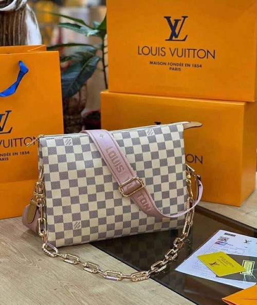 White damier coussin