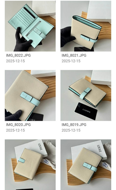 Cream and turquoise Lo wallet - HQM