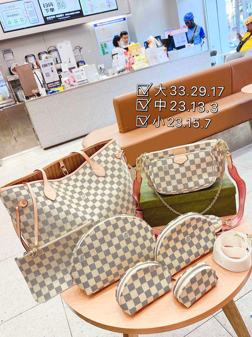 White damier neverfull set