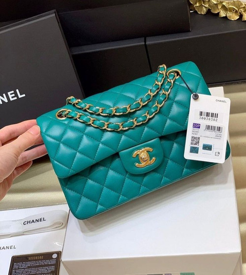Teal & gold medium flap over
