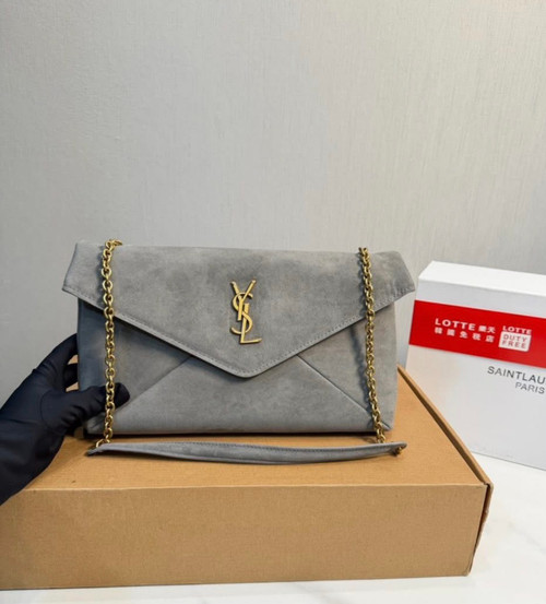 Suede Y envelope bag