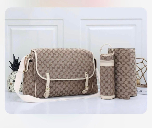 Brown & white GG duffel bag 