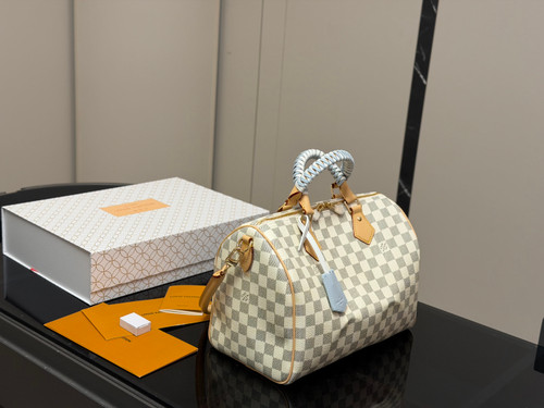 Braided white damier speedy 30 & 20