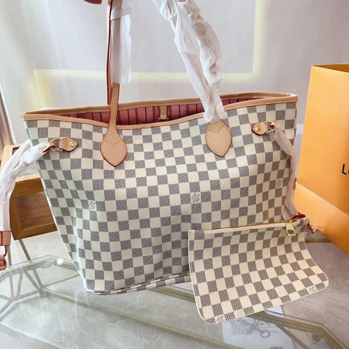 White checkered Neverfull White checkered Neverfull