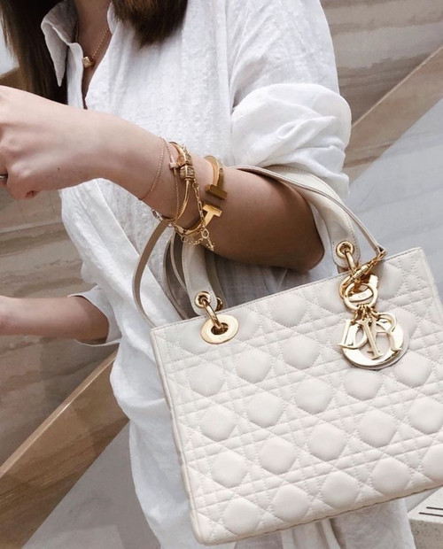 White Leather C D Bag White Leather C D Bag