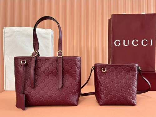 Maroon embossed G bags Maroon embossed G bags
