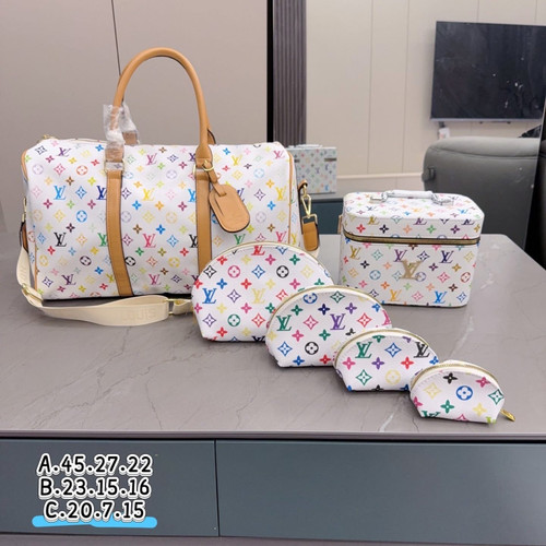 White duffel travel set 