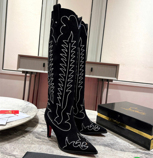 Black red bottom boots