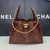 Brown C suede bag 
