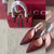Red crystal sling back pumps