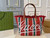 G raffia canvas tote / HQM