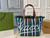G raffia canvas tote / HQM