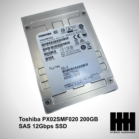 Toshiba PX02SMF020 A3C40172875 Fujitsu 38039922 200GB SAS 12Gbps SSD