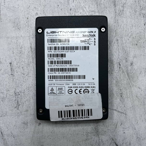 SanDisk Lightning Ascend Gen II SXKLT 1.6TB 2.5" SAS 12Gb/s SSD