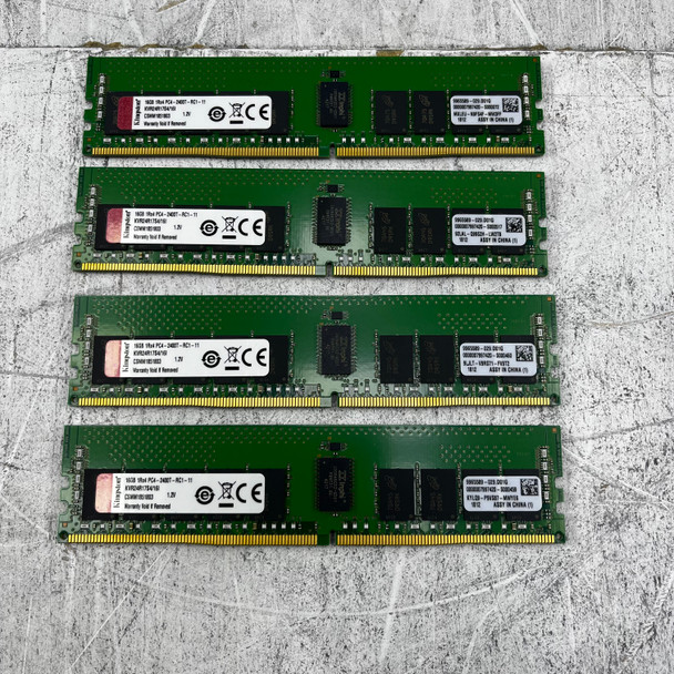 Lot of 4x Kingston KVR24R17S4/16I 16GB 1Rx4 PC4 2400T RAM