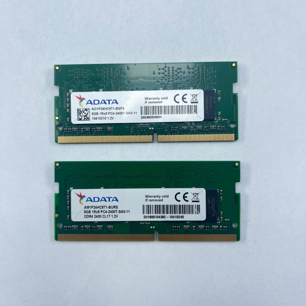 Lot of 2x ADATA 8GB 1Rx8 PC4-2400T SA0-11 DDR4 2400 CL17 SO-DIMM RAM