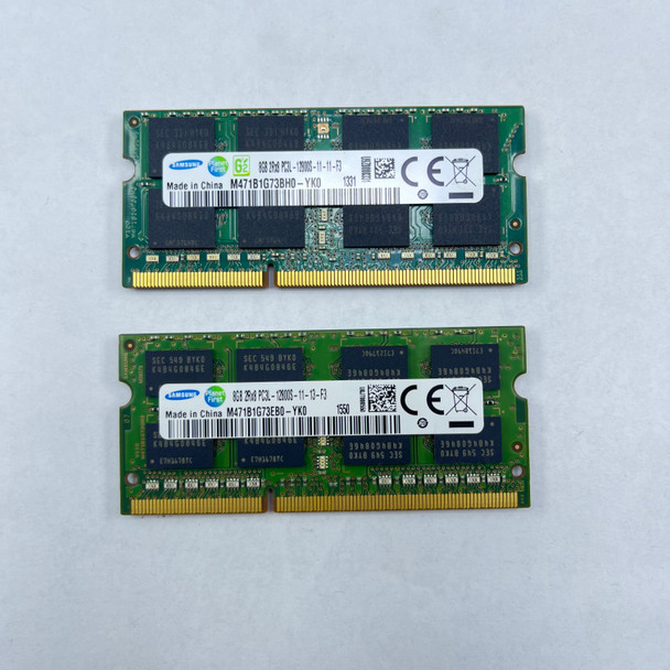 Lot of 2x Samsung 8GB 2Rx8 PC3L 12800S DDR3 SO-DIMM RAM