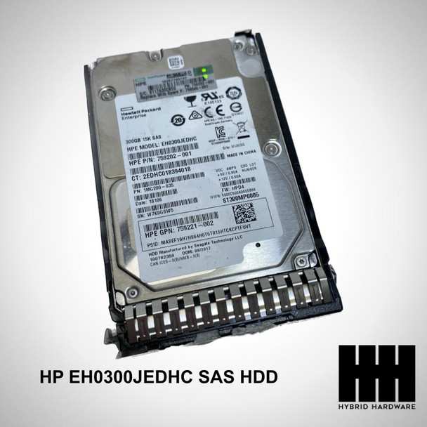 HP EH0300JEDHC 759202-001 HPE 300GB SAS 12G 15K SAS HDD