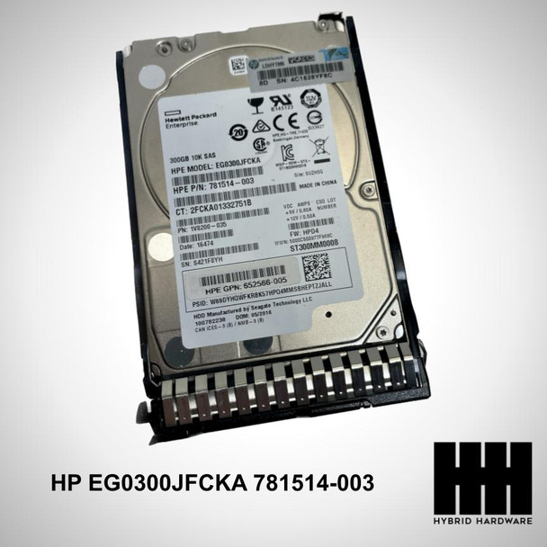 Hard Drive HP EG0300JFCKA 781514-003 300GB 128MB SAS-3 12G 2.5"