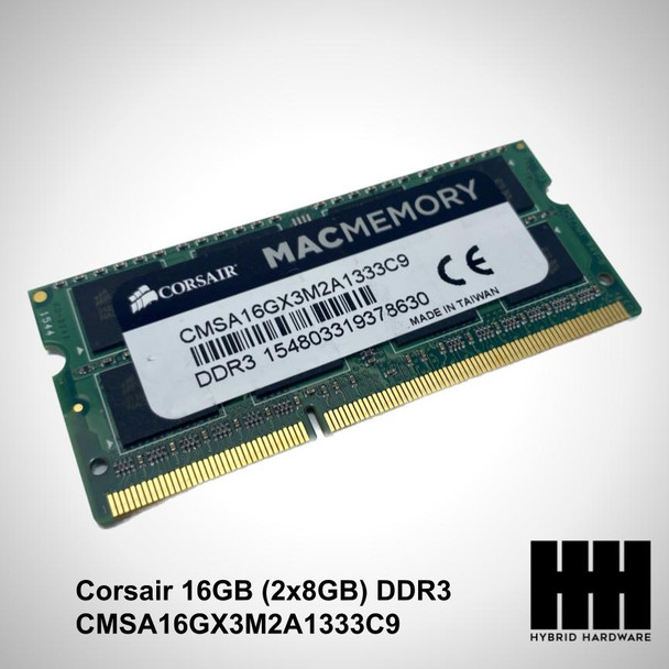 Corsair Mac Memory RAM 16GB (2x8GB) DDR3 DRAM SODIMM 1333MHz CMSA16GX3M2A1333C9