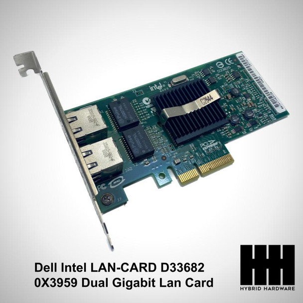 Dell Intel LAN-CARD D33682 0X3959 Dual Gigabit Lan Card Pro/1000 Dual Port RJ45