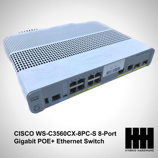 CISCO WS-C3560CX-8PC-S V01 8-Port Gigabit POE+ Ethernet Switch 3560CX-8PC-S